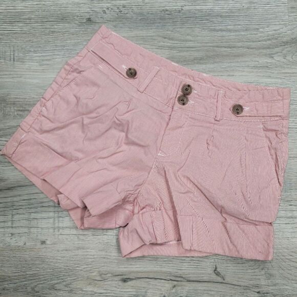 Banana Republic Martin Fit Red & White Striped Shorts Size 0 - Picture 2 of 8